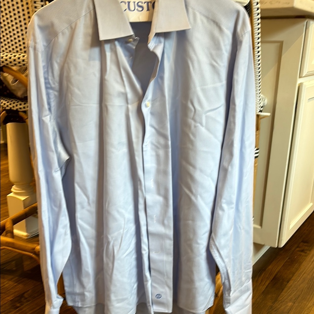 Men's David Donohue Light Blue Dress shirt 18 36/37